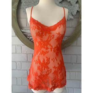 VS coral lace slip dress